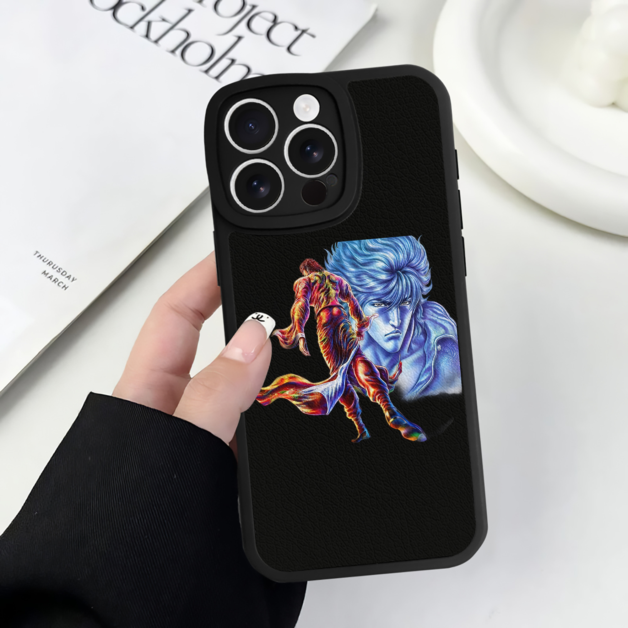 （画像用） 北斗の拳 Fist of the North Star 【iPhone 16シリーズ対応】シリコンスマホケース（レザー調） 材質：シリコン